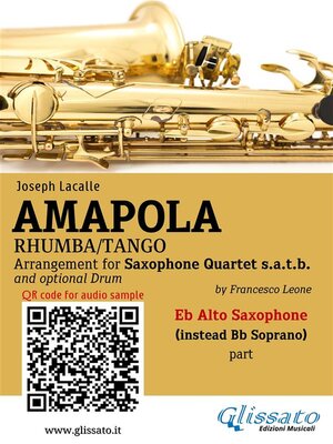 cover image of Eb Alto Sax (instead Bb Soprano) part of "Amapola" for Saxophone Quartet